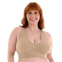 Sutiã Top Nadador Plus Size com Bojo Sem Costura Zee Rucci