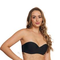 Sutiã Top Sem Alça Modelo Reforçado Levanta Seio Pushup 3 Fechos
