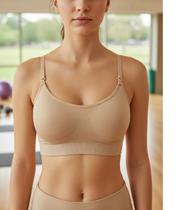 Sutiã top She Mash Alças e Bojo removivel em Microfibra sem costura