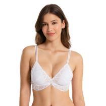 Sutiã Top Triângulo Bojo Removível Em Renda Bordada e Tule Nayane