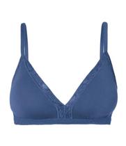 Sutiã top triângulo modal com renda laranja acobreado