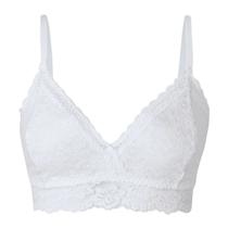 Sutiã Top Triângulo Renda Com Bojo Removível Sweetie Branco She Sutiã Top Triângulo Renda Com Bojo Removível Sweetie Branco She