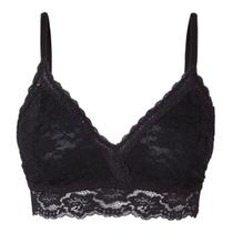 Sutiã Top Triângulo Renda Com Bojo Removível Sweetie Preto She