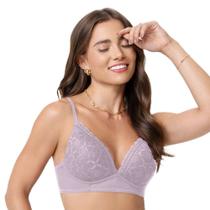 Sutiã Triângulo com Renda Lilás Matte Zee Rucci