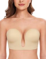 Sutiã Wingslove Deep V Plunge sem alças Push Up vermelho 36DD Sutiã Wingslove Deep V Plunge sem alças Push Up vermelho 36DD