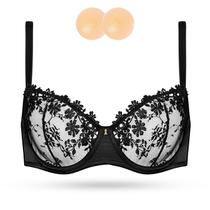 Sutiã Wingslove feminino sexy de renda demi sheer mesh balconette Sutiã Wingslove feminino sexy de renda demi sheer mesh balconette