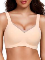 Sutiãs Crossover Gailife para mulheres, bralettes sem fio, bege