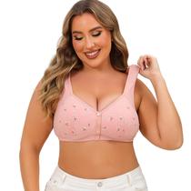 Sutiãs FHTECO Daisy Floral com Fecho Frontal Sem Fio 5GG Rosa