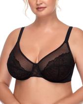 Sutiãs Minimizer HSIA Full Coverage Underwire Lace Black