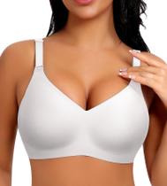 Sutiãs sem fio SINFLA, decote em V, cobertura total, sem fio, branco Sutiãs sem fio SINFLA, decote em V, cobertura total, sem fio, branco