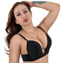 Sutien Decote U Push Up Profundo Efeito Levantado e Empinado