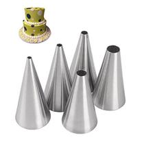 Suuker 5pcs Round Hole Russo Piping Nozzles Set,Professional Inoxidável Aço Bocazzles Dicas Conjunto de tubulação para fondant de massa, fornecimento de bolos ferramentas de conjunto de cozimento (prata)