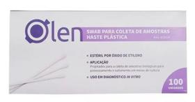 Swab para coleta de amostras (haste plástica estéril) c/100 - olen