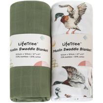 Swaddle Blanket LifeTree - Manta de Musseline 70% Viscose de Bambu e 30% Algodão