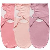 Swaddle cobertor para o bebê menina menino fácil mudança infantil wrap 3 pacote ajustável saco de dormir para recém-nascidos 0-3 mês (estrela e coelho)