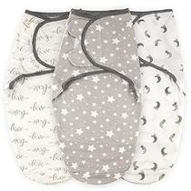 Swaddle cobertores bebê menino menina, 3 pacotes ajustável sleep wrap para bebê unissex, saco de Swaddling de algodão macio, 0-3 meses