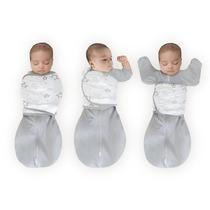 Swaddle Sack Amazing Baby Omni para recém-nascidos Grey Stars 0-3M Swaddle Sack Amazing Baby Omni para recém-nascidos Grey Stars 0-3M