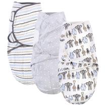 Swaddle Wrap Hudson Baby, algodão acolchoado, pacote com 3 unidades Royal Safari
