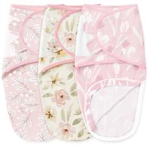 Swaddles para bebês Unnivoll, pacote com 3, 100% algodão, rosa, floral