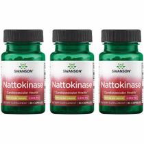 Swanson Nattokinase 2000 FU 100 mg 30 cápsulas, 3 pacotes Swanson Nattokinase 2000 FU 100 mg 30 cápsulas, 3 pacotes