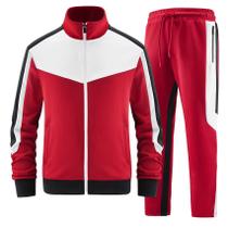 Sweat Suit ANOTWENER Track para homens vermelho de poliéster 249-M Sweat Suit ANOTWENER Track para homens vermelho de poliéster 249-M