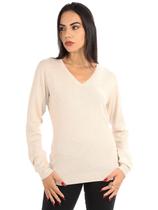 Sweater Anistia Feminino De Lã Manga Longa Decote V.