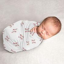 Sweet Jojo Designs Baseball Baby Boy Swaddle Cobertor Jersey Stretch Knit para recém-nascido ou bebê recebendo segurança - Vermelho e Branco Americana Sports