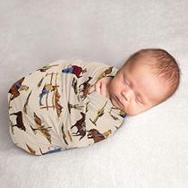 Sweet Jojo Designs Wild West Cowboy Baby Boy Swaddle Cobertor Jersey Stretch Knit para recém-nascido ou bebê recebendo segurança - Vermelho, Azul, Tan Western Southern Country Horse