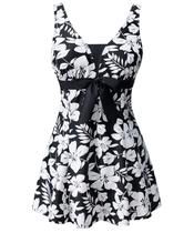 Swimsuit Searainer Swim Dress Feminino Plus Size Preto Branco 16W Swimsuit Searainer Swim Dress Feminino Plus Size Preto Branco 16W