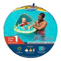 Swimways Infant Baby Spring Float com dossel solar ajustável - Verde