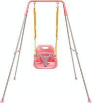 Swing FUNLIO Toddler 3 em 1 com suporte dobrável de metal rosa Swing FUNLIO Toddler 3 em 1 com suporte dobrável de metal rosa