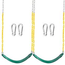 Swing Seat TURFEE, pacote com 2 unidades, verde, pesado, com corrente de 66 cm para crianças