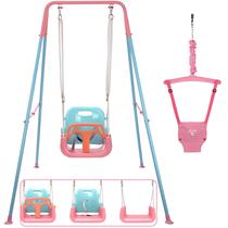 Swing Set TOREVSIOR 2 em 1 para crianças Swing & Jumper de 6 a 10 anos rosa Swing Set TOREVSIOR 2 em 1 para crianças Swing & Jumper de 6 a 10 anos rosa