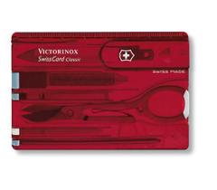 Swisscard Suiço 10 funções Victorinox Classic Vermelho Translúcido 0.7100.T