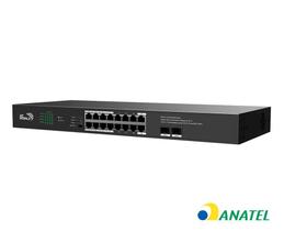 Switch 16 Portas Poe + 2 Portas Uplink Sfp