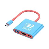 Switch 4K HDMI 2.0 Com Porta USB 3.0, 2 Dock Com Carregamento PD, Adaptador USB-C Para HDMI, Estação