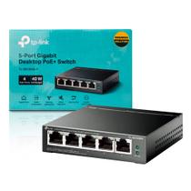 Switch 5 Portas 10/100/1000 Gigabit 4 Portas PoE 40W TL-SG1005LP TP LINK