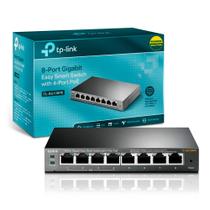 Switch 8 Portas 10/100/1000 Poe Easy Smart Mesa TL-SG108PE TP LINK