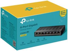 Switch 8 Portas Gigabit Tplink Ls1008g 10/100/1000 Litewave Preto