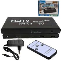 Switch Conversor Hdmi 4k Profissional 3x1 C/ Controle Remoto Switch Conversor Hdmi 4k Profissional 3x1 C/ Controle Remoto