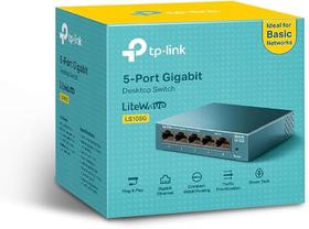 Switch de Mesa TP-Link 5 Portas 10/100/1000Mbps - LS105G Switch de Mesa TP-Link 5 Portas 10/100/1000Mbps - LS105G