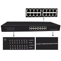 Switch de Rede 16/24 Portas RJ45 MDI/MDI-X 1000Mbps Conexão Estável Gigabit Knup