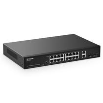 Switch Ethernet Gigabit PoE MokerLink 20 Portas - 200W - Gabinete Metálico