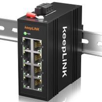 Switch Ethernet industrial KeepLink de 8 portas não gerenciado 10/100 Mbps