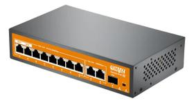 Switch Giga Haiz 8 Portas Poe 2 Uplink 1 Sfp 10/100/1000mbps