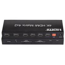 Switch HDMI 4x2 com Controle 2K, 4K, 3D e Full HD