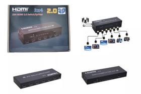 Switch Hdmi 4X2 Controle - 2K, 4K, 3D E Full Hd