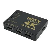 Switch HDMI 5 Entradas 4K Ultra HD com Controle Remoto