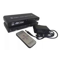 Switch HDMI 5x1 4K 3D com Controle Remoto Auto Switch 5 Entradas 1 Saída HDMI 2.0 Bivolt