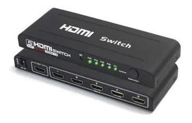 Switch Hdmi 5x1 Ativo Profissional 4k Com Fonte C/ Remoto